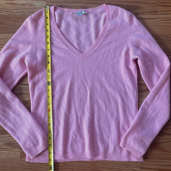 Caslon Light Pink V-Neck 100% Cashmere Long Sleeve Sweater Size Large - Picture 4 of 12